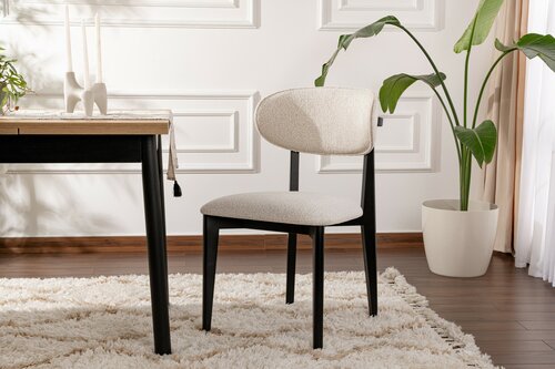 Esszimmerstuhl-Set Lionte White and Black, 2 Stück