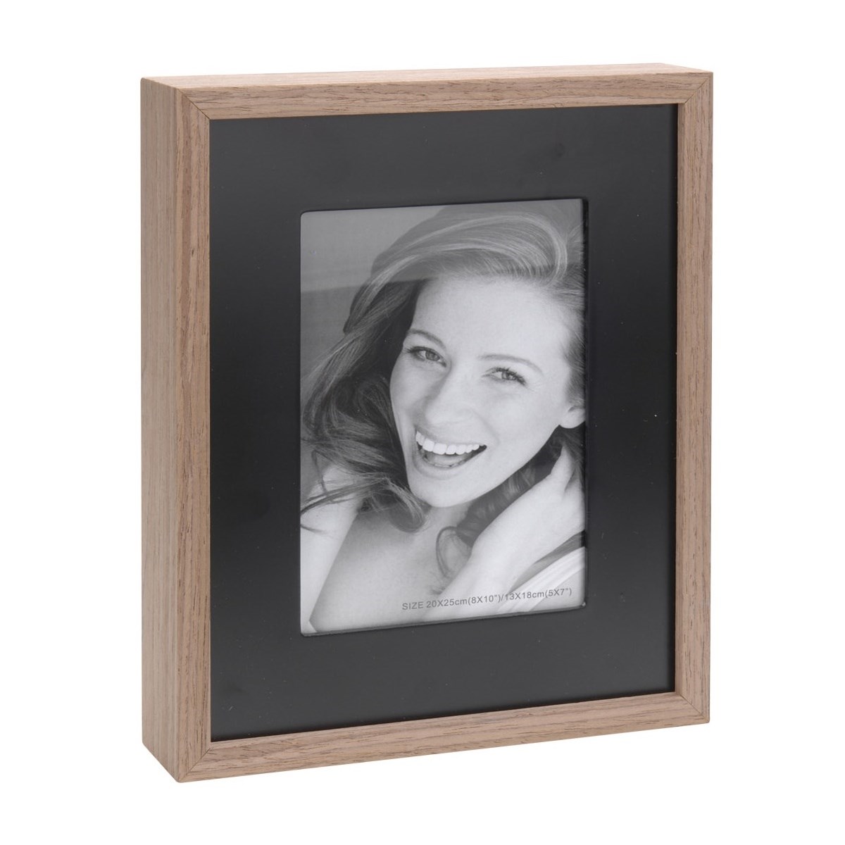 Fotorámček Wood, čierna + hnedá
