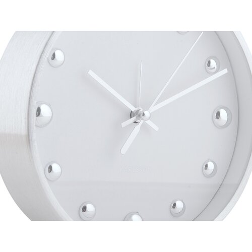Karlsson 5970WH dizajnové stolové hodiny/budíkbiela, priemer  16 cm