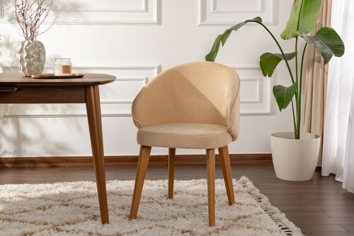 Set de scaune de sufragerie Bentley Beige and Dark Oak, 2 buc.