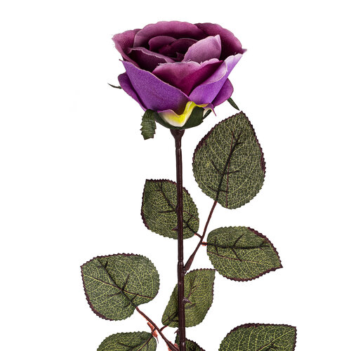 Umělá květina Růže velkokvětá 72 cm, fialová