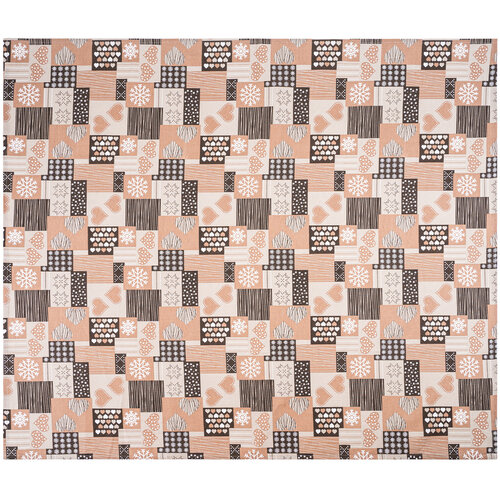 Різдвяна скатертина Patchwork коричневий, 140 x 120 см