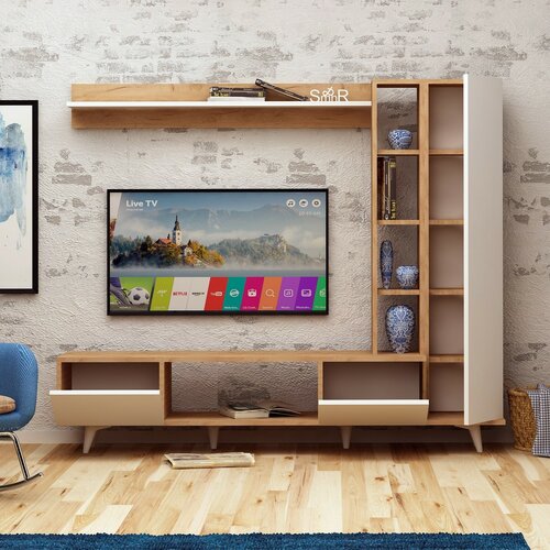 TV-Möbel Rambuty Oak and White