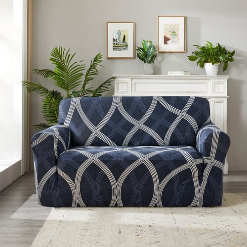 4Home Pokrowiec elastyczny na fotel Elegant niebieski, 90-140 cm + poszewka na poduszkę gratis