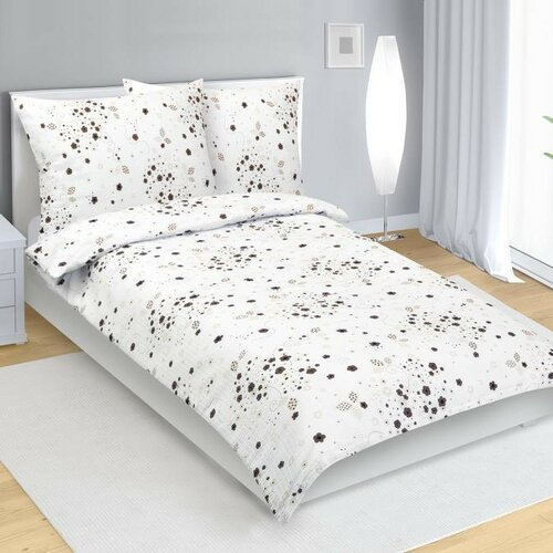 Bellatex Крепова постільна білизна Квітка коричнева, 140 x 200 см, 70 x 90 см