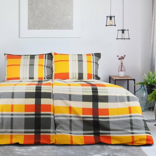 B.E.S. Petrovice Pościel krepa Top Class Orangekube, 140 x 200 cm, 70 x 90 cm
