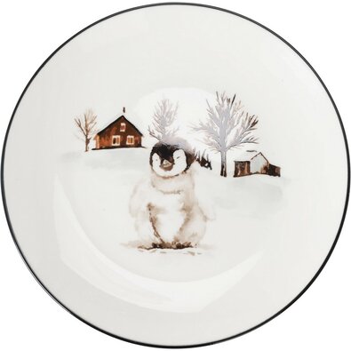 Порцелянова десертна тарілка Winter Penguin, 19 х 2 см