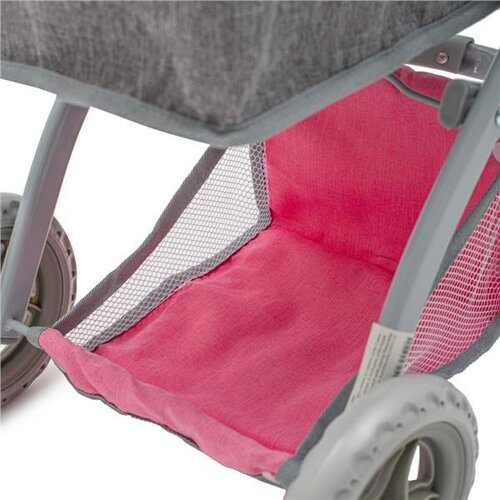 Baby Mix Kočík pre bábiky 2v1 Sophie ružovo-sivá, 63,5 x 37 x 63,5 cm