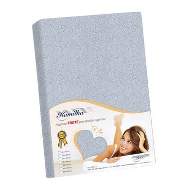 Bellatex Frotteelaken für eine hohe Matratze grau, 180 x 200 + 40 cm