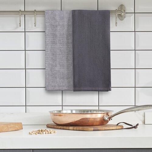 DecoKing Кухонний рушник для посуду Louie, темно-сірий, 50 x 70 см, комплект 3 шт.
