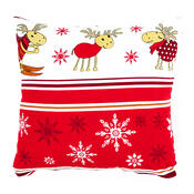 4home Weihnachtlicher Kissenbezug Rentier, 2x 40 x 40 cm