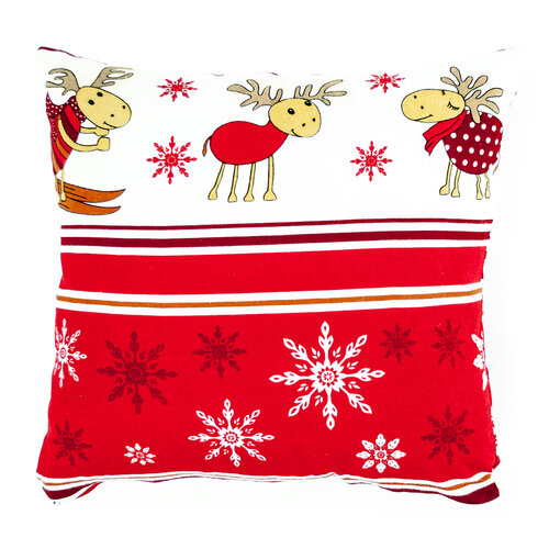 4home Weihnachtlicher Kissenbezug Rentier, 2x 40 x 40 cm