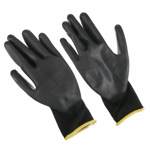Sixtol Rękawice robocze poliestrowe GLOVE PE-PU 11czarne, rozmiar 11"