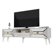 TV-Lowboard Yumedi White and Gold