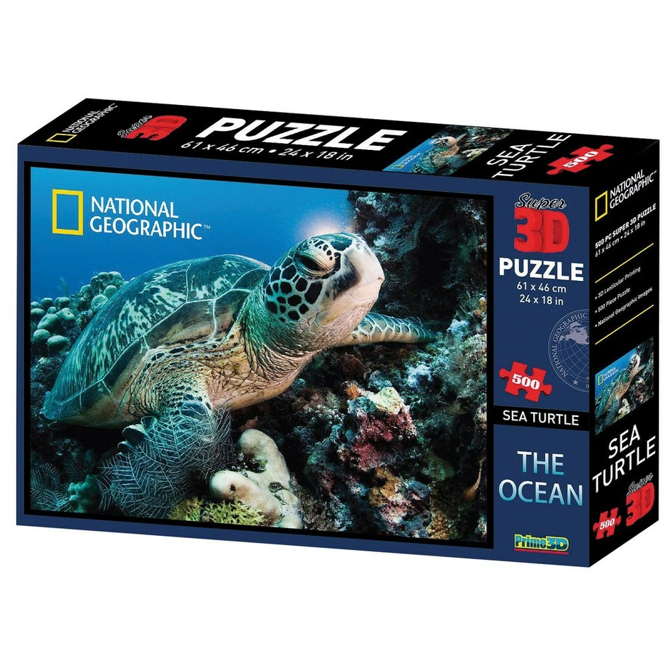 Obrázok VOG 3D puzzle National Geographic vodná korytnačka, 500 dielikov