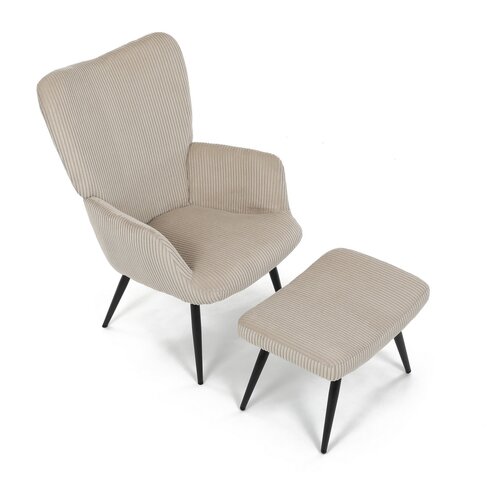 Scaun pentru relaxare cu suport pentru picioare L7285 CRM6, crem