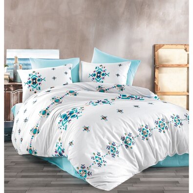 BedTex Bombažno posteljnino Hippi turkizno, 140 x200 cm, 70 x 90 cm