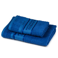 4Home Set Bamboo Premium Badetuch und Handtuch Blau, 70 x 140 cm, 50 x 100 cm