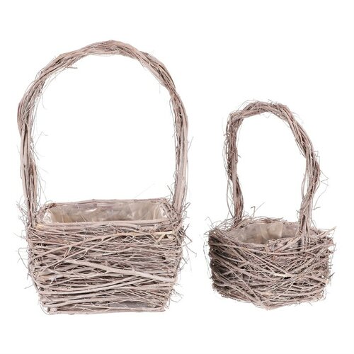 Zestaw osłonek wiklinowych na doniczki Mariott 2 szt., szary