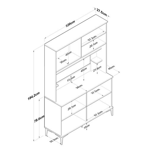 Schrank Jevy Walnut and White