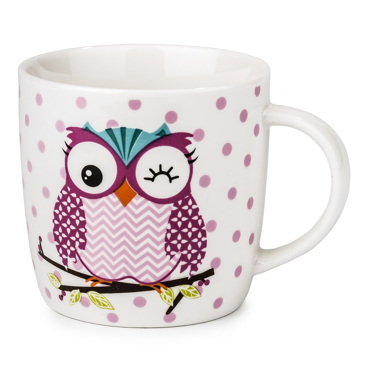 Porcelánový hrnek 300 ml - růžová sova