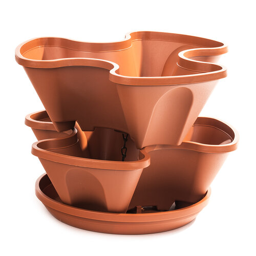 Hängender Säulentopf 2-teilig Terracotta