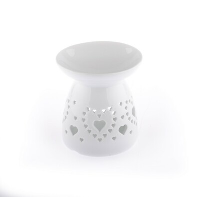 Ceramiczny kominek aromatyczny Corazon, biały
