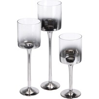 Sada svícnů na čajové svíčky High glass, 3 ks