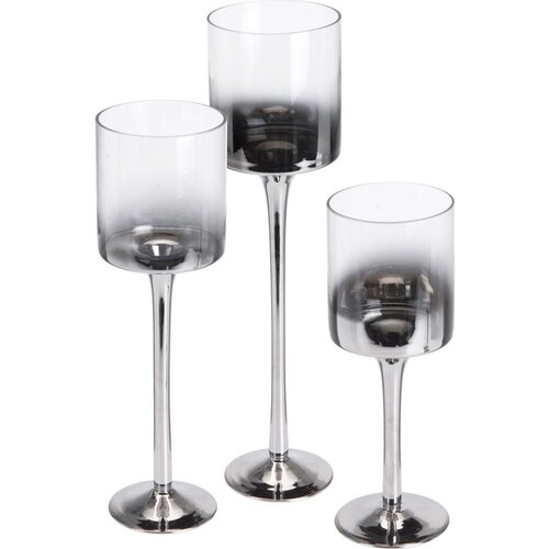 Kerzenhalter-Set für Teelichter High glas, 3 St.