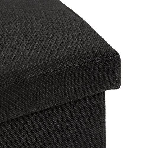 Taburet cu spațiu de depozitare, negru, 38 x 38 x 38 c m
