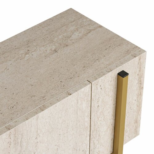 Glamour TV-szekrény – Travertine, Gold