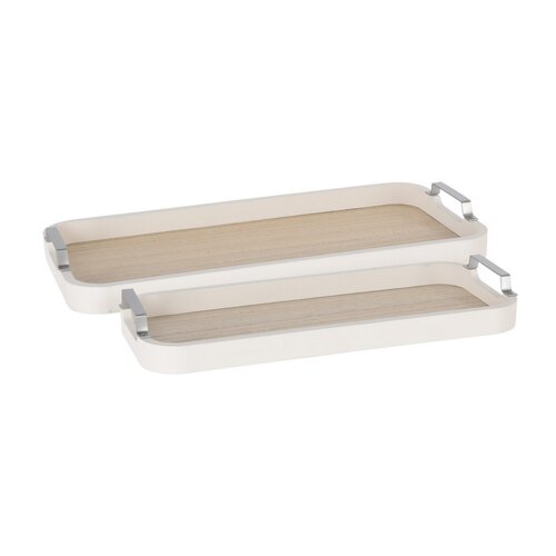 Sada servírovacích podnosov Refreshment 2 ks, biela