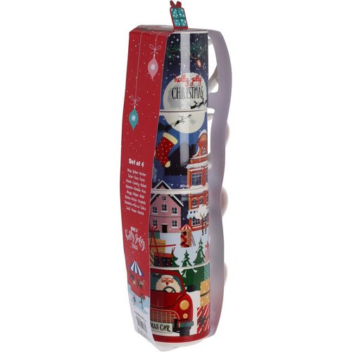 Christmas 4 db-os bögrés készlet, 265 ml, porcelán