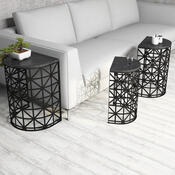 Pomožna mizica Stil Black Marble, 3 kos