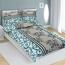Lenjerie de pat creponată Bellatex Ornament turcoaz, 140 x 200 cm, 70 x 90 cm