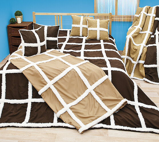 Pokrývky na posteľ Baránok, svetlo hnedá, 220 x 240 cm