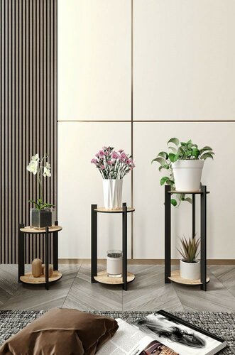 Suport pentru flori Flower Desk Round - Oak