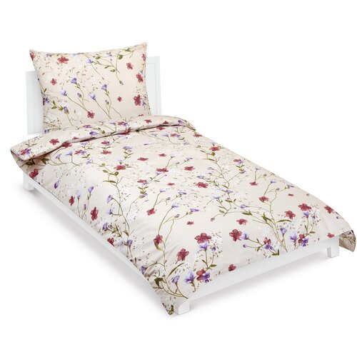 Lenjerie de pat din bumbac Bellatex Flori bej,140 x 200 cm, 70 x 90 cm