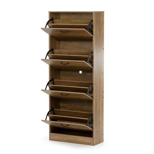 Výklopný botník se 4 přihrádkami COMPACT Elm, dekor jilm