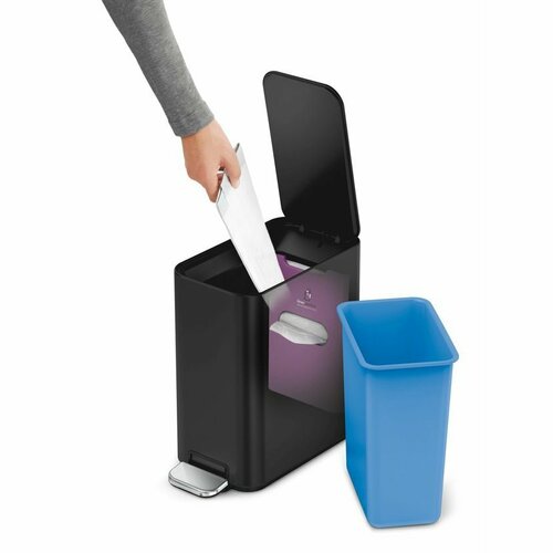 Simplehuman Ozki koš z pedalom 5 l, črn