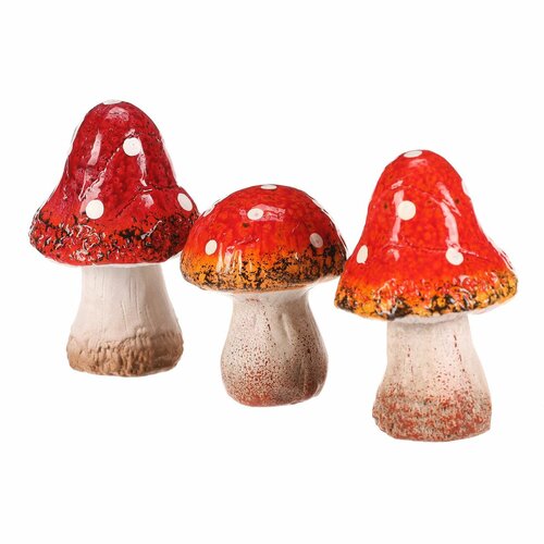 Decorațiuni de toamnă Set de ciuperci dinceramică, 3 bucăți
