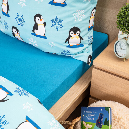 4Home froté prostěradlo modrá, 160 x 200 cm