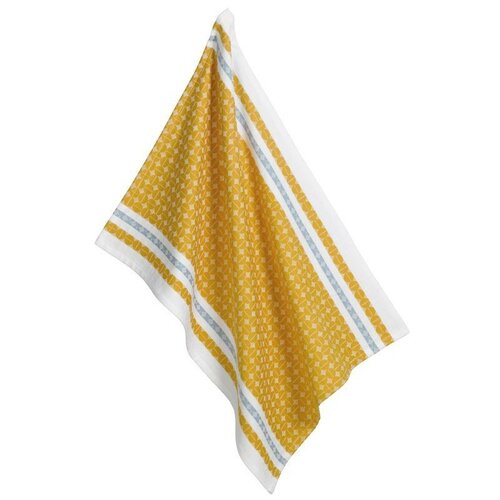 Kela Geschirrtuch Svea, currygelb / blau, Muster, 70 x 50 cm