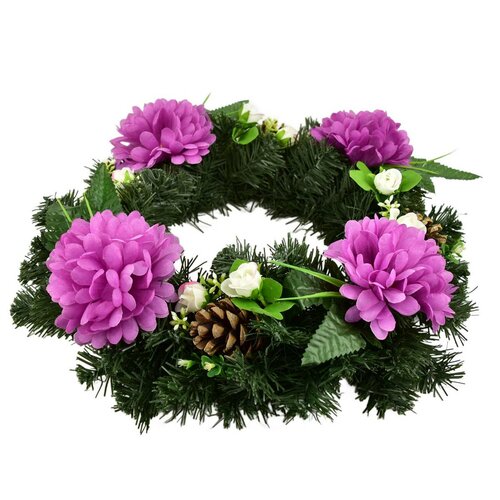 Cranach wreath Violet chrysanthemums, 35 cm