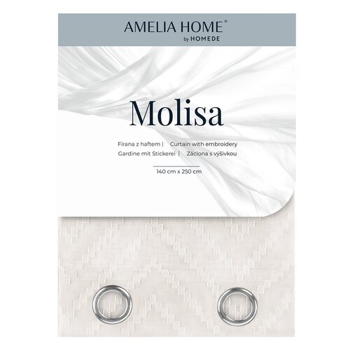 Restilo Molisa Eyelets függöny, krémszínű, 140 x 250 cm