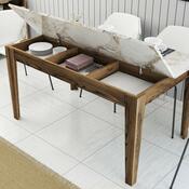 Jedálenský stôl Milan Walnut and White