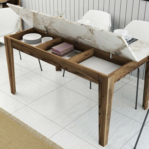 Jedálenský stôl Milan Walnut and White