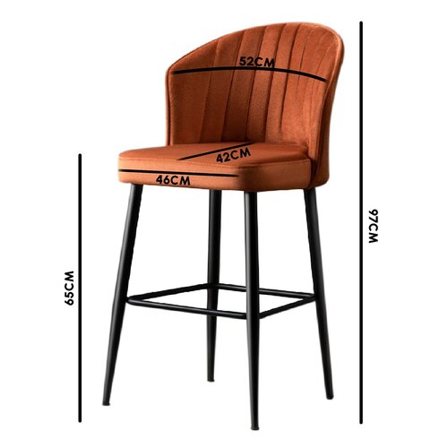 Barstuhl-Set Rubi Claret Red, 4 Stück