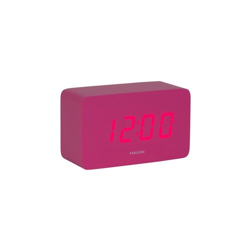 Karlsson 5983BP designové LED hodiny s budíkem růžová, 10 cm