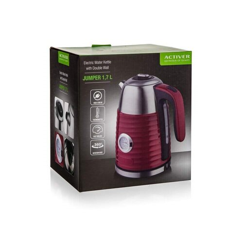 Activer Dvoustěnná hitro grelna varnica Jumper 1,7l, rdeča